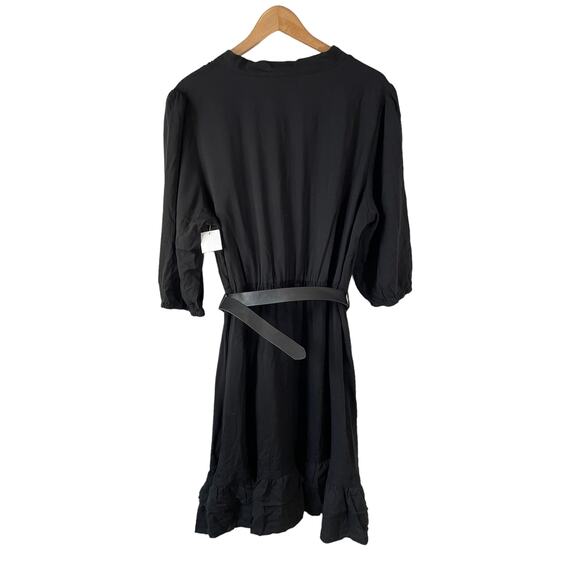 CITY CHIC New Plus Size Womens Precious Tie Tunic Mini Dress Black M 18 Boho LBD - Picture 2 of 13